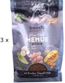 Produktbild: (€10,98/kg) Bosch Menue Mini Adult Tierwohl-Huhn Pute Linsen Hundefutter 3 x 1kg