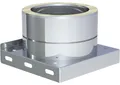 Produktbild: Jeremias DW-ECO 2.0 Edelstahl Abgassystem Ø 150mm Grundplatte mit Kondensatablauf unten 1/2 Zoll Nippel doppelwandig mit 25mm Dämmung