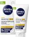 Produktbild: NIVEA MEN Sensitive Gesichtspflege Creme mit LSF 15, 24h Feuchtigkeitscreme für empfindliche Männerhaut, beruhigende Gesichtscreme zur Linderung von Hautirritationen (75 ml)