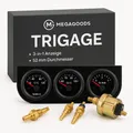 Produktbild: Triple Gauge 52 mm 3-in-1 Öl Wasser Temperatur Druck Sensor DE.