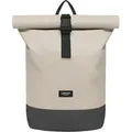 Produktbild: Beige-Graue Rolltop-Tasche mit Laptopfach für Uni, Arbeit, Reisen & Fahrrad - Mittelgroße Wasserdichte Dagsacktasche