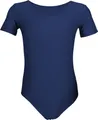 Produktbild: Aquarti Mädchen Gymnastikanzug Kurzarm Ballett Trikot, Farbe: Dunkelblau, Größe: 116
