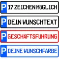 Produktbild: L & P Car Design Kennzeichen 1 Stück Parkplatzkennzeichen 17 Zeichen möglich Parkplatzschild individuell Wunschtext/Farbe/Bohrung/Parkplatz Kunden Besucher Privat Wunschprägung