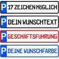 Produktbild: Parkplatzschild Parkplatz Kennzeichen Schild bis 17 Zeichen Wunschtext