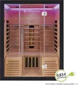 Produktbild: Artsauna Infrarotkabine Helsinki 150 Dual Technologie, LED - Infrarotsauna 150x150 cm - 1 Bank, 2 Liegen für 3 Personen - Wärmekabine Schwarz Black