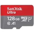 Produktbild: SanDisk Ultra Android microSDXC UHS-I Speicherkarte 128 GB + Adapter (Für Smartphones und Tablets, A1, Class 10, U1, Full HD-Videos, bis zu 140 MB/s Lesegeschwindigkeit) single Pack
