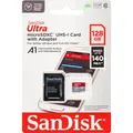 Produktbild: SanDisk Ultra microSDXC A1 128GB 140MB/s Adapt.SDSQUAB-128G-GN6MA MicroSD Karte
