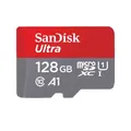Produktbild: SanDisk Ultra microSDXC 128GB Speicherkarte bis zu 140 MB/s Grau Rot