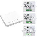 Produktbild: DieseRC Funk-Lichtschalter, Funk-Sender-Sicherheitsschalter und Empfänger-Controller 10A, einfache Installation für Lampen bis 1500W