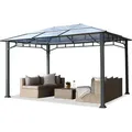 Produktbild: Gartenpavillon 3x4 M Aluminium Gestänge Polycarbonat Dach 8mm Pavillon Gartenzelt Ohne Seitenteile