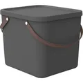 Produktbild: Rotho Aufbewahrungsbox Albula 40L, mit Deckel, Kunststoff, anthrazit, 40 x 36 x 34cm