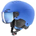 Produktbild: uvex Rocket jr Visor - robuster, optimal belüfteter Skihelm mit beschlagfreiem Visier für Kinder - Blue matt - 51-55 cm