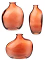 Produktbild: itsisa Moderne Glasvase Vase Kyoto orange (3er Set) H:10-15 cm - Deko Vase, Designer Vase, ausgefallene Blumenvase, Tischdekoration, Geburtstage, Hochzeiten