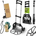 Produktbild: TroniTechnik® Sackkarre Handkarre klappbar, Transportkarre bis 80kg, Klappwagen - Vollgummireifen, höhenverstellbar