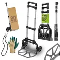 Produktbild: Tronitechnik® Sackkarre Handkarre klappbar, Transportkarre bis 80kg, Klappwagen - Karre für Pakete, Transportwagen für Pakete, Gepäck und Einkauf - Vollgummireifen, höhenverstellbar