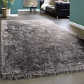 Produktbild: Paco Home Edler Teppich Shaggy Hochflor Einfarbig Flauschig Glänzend In Grau Hellgrau, Grösse:80x150 cm