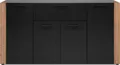 Produktbild: CALICOSY -  Sideboard mit 4 Türen, 1 Schublade in anthrazitgrauer Nachbildung und handwerklichem Eichenholz, L162 cm - LUMA