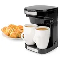 Produktbild: TronicXL Kleine 1-2 Tassen Kaffeemaschine + 2x Tasse + Dauer Filter I Mini Kaffee Maschine I Kompakt Filterkaffee Filterkaffeemaschine schwarz