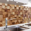 Produktbild: danario Küchenrückwand selbstklebend - Matt - Spritzschutz Küche - versteifte PET Folie - 0,4 mm - Hölzer - 60cm x 340cm