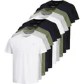 Produktbild: JACK AND JONES JACK&JONES Herren T-Shirt, 10er Pack - JORJXJ, T-Shirt, kurzarm, Rundhals, Baumwolle, Logo, einfarbig