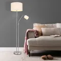 Produktbild: Deckenfluter Stehleuchte Leselampe Textil sandfarben Schlafzimmerleuchte 175 cm