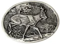 Produktbild: BELTINGER Gürtelschnalle Reh 4,0 cm | Buckle Wechselschließe Gürtelschließe 40mm Massiv | für Jagd-Outfit | Wechselgürtel bis 4cm | Altsilber