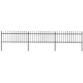 Produktbild: vidaXL Gartenzaun mit Speerspitzen Stahl 5,1 x 0,8 m Schwarz