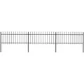 Produktbild: vidaXL Gartenzaun mit Speerspitze Stahl 537 x 80 cm Schwarz 277604