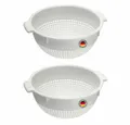 Produktbild: WESTMARK Seiher 2 Stk., groß, mit 2 Griffmulden und 4 Aufsatzrasten zum Waschen und, PE, spülmaschinengeeignet, Made in Germany