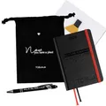 Produktbild: TOBJA Taschenkalender 2026 A6 schwarz + Zubehör Set - Terminplaner mit Froschtasche, Stift, Pen-Loop und Beutel | Hardcover Kalender 2026 A6 (black + Zubehör)