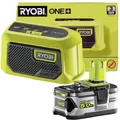 Produktbild: Ryobi Akku-Lautsprecher Akku-Bluetooth Box Mini 18V RBTM18-0 + Akku 5Ah RB18L50