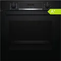 Produktbild: Bosch Einbau-Backofen HBA574BB3 60cm Schwarz Pyrolyse A+ 7 Heizarten 71l