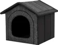 Produktbild: Hundehütte Hundeecke Ruhebereich Zwinger Tierheim Hundezwinger Haustierhütte Haustierzwinger - 44 x 38 x 45 cm [Größe: R2] - Schwarz Ökoleinen + Schwarz Oxford