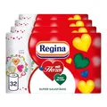 Produktbild: Regina mit Herzen Haushaltstücher 3-lagig, 32 Rollen-Packung (8 x 4 Einzelpackungen), 43 Blatt pro Rolle, Super saugfähig, Dick, Beständig, SC®-zertifiziertes Papier