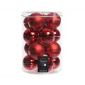 Produktbild: Mini Christbaumkugeln weihnachtsrot / hellrot Ø 3,5 mm  - Set 16 Stück Glas glän