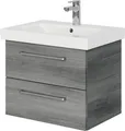 Produktbild: Pelipal Badmöbel-Set Sunline 105 BxHxT 65 x 56 x 46,5 cm Frontfarbe graphit struktur quer mit Keramik-Waschtisch und Was