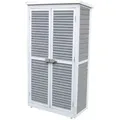 Produktbild: Gartenschrank MOMO 160 cm grau-weiß - Grau/Weiß