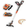 Produktbild: Rasentrimmer mit Akku 20V FX-E1RT20 Elektrische Motorsense inkl. 2Ah Li-Ionen Batterie & Ladegerät – Schnittbreite 25 cm - Fuxtec