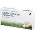 Produktbild: Desloratadin-ADGC® 5 mg - 20 Stück - Antiallergikum mit schneller & langanhaltender Wirkung bei Allergien - verursacht kaum Müdigkeit - lindert Juckreiz & Quaddeln bei Urtikaria - ab 12 Jahre