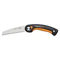 Produktbild: Fiskars Plus Klappsäge, Für dicke Stämme und Äste, 3 Schneidpositionen, Scharfes Power Tooth-Blatt, Grobzahnung, Blattlänge: 15 cm, Schwarz/Orange, SW68, 1067552