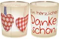 Produktbild: Windlicht Teelicht Dekolicht 6x6cm Dankeschön Danke Geschenk Tischleuchte Kerze