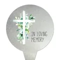 Produktbild: younikat Grabstecker aus Edelstahl I Grabschmuck Rund 16 cm Deko I Spruch - In Loving Memory Kreuz I you0074