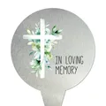 Produktbild: Grabstecker aus Edelstahl Grabschmuck Rund 16cm In Loving Memory Kreuz I you0074