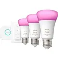 Produktbild: White & Color Ambiance Starter-Kit E27, LED-Lampe drei Lampen, eine Hue-Bridge, ein Dimmschalter, ersetzt 60 Watt