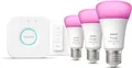 Produktbild: Philips Hue White & Color Ambiance Starter-Set, Lampe, 11W, A60, E27, 1100lm, Dimmschalter, Dreierpack (929002468804)