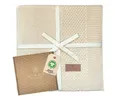 Produktbild: Babydecke DIKOS® Kuscheldecke Bordüre *100%* Bio Baumwolle, Geschenk zur Geburt, DIKOS, Strickdecke 75×100, Baby Erstausstattung Neugeborene, Babygeschenk