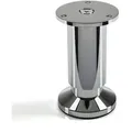 Produktbild: SO-TECH® Möbelfuß ALPHA, belastbar bis 250 kg, höhenverstellbar bis 15 mm, (1-St), Höhe 100 mm, Aluminium, Chrom poliert silberfarben Ø 3.8 cm x 10 cm