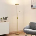Produktbild: Lindby LED Stehlampe 'Seppa' dimmbar (Modern) in Gold / Messing aus Metall (2 fl