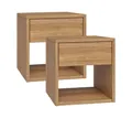 Produktbild: skølm Nachttisch Floki mit Schublade (2er Set), aus Eiche Massivholz, mit Schublade