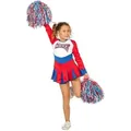 Produktbild: Metamorph Kostüm Cheerleaderin rot-blau - Fasching Karneval Kostüm, Langärmeliges Cheerleaderkleid zum Jubeln rot 164